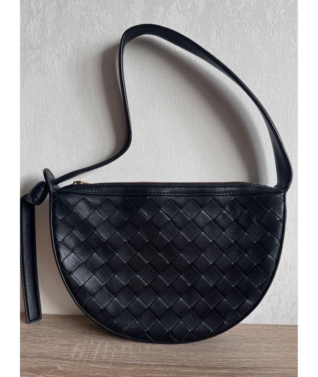 BOTTEGA VENETA Черная кожаная сумка через плечо, фото 9