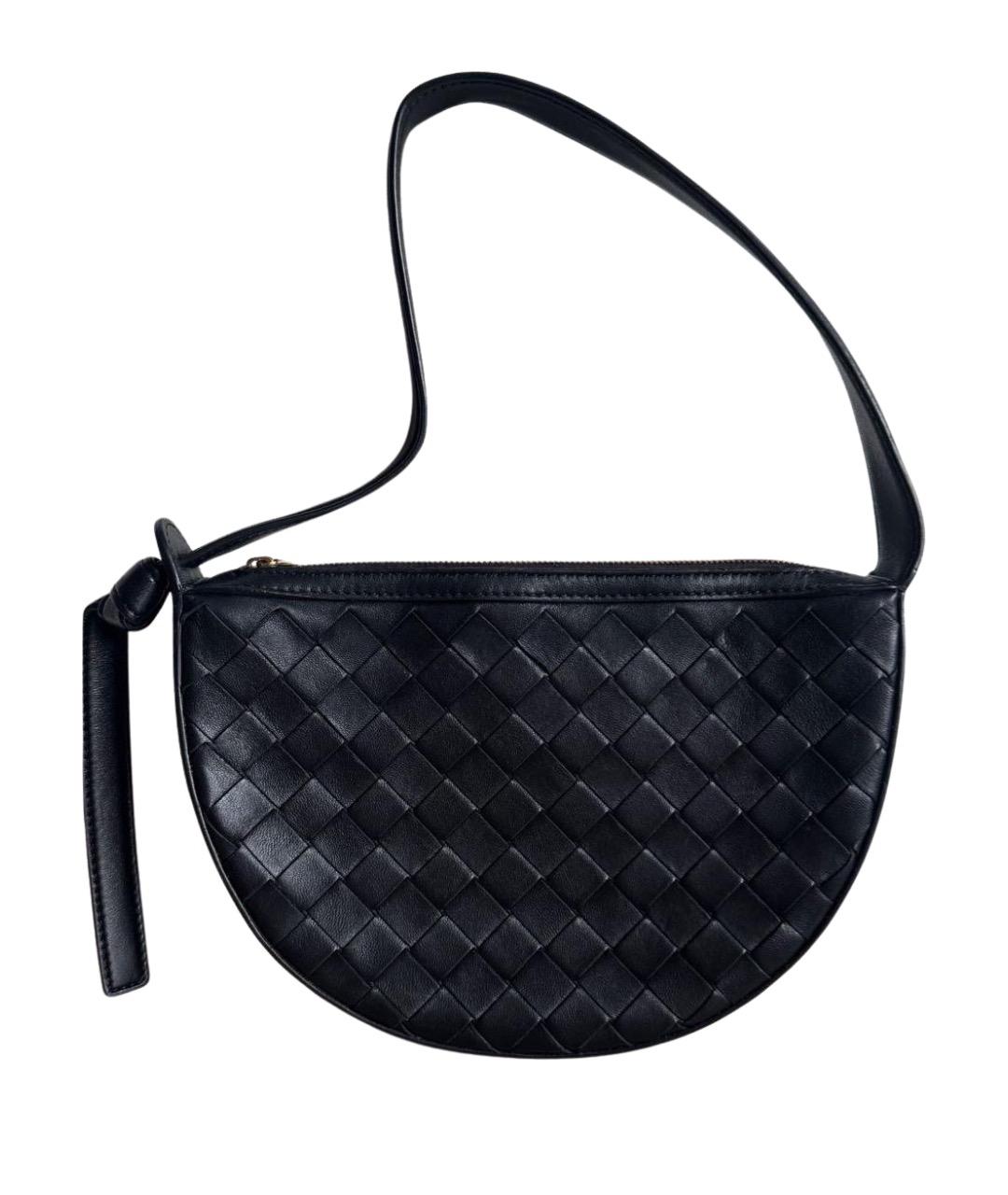 BOTTEGA VENETA Черная кожаная сумка через плечо, фото 1