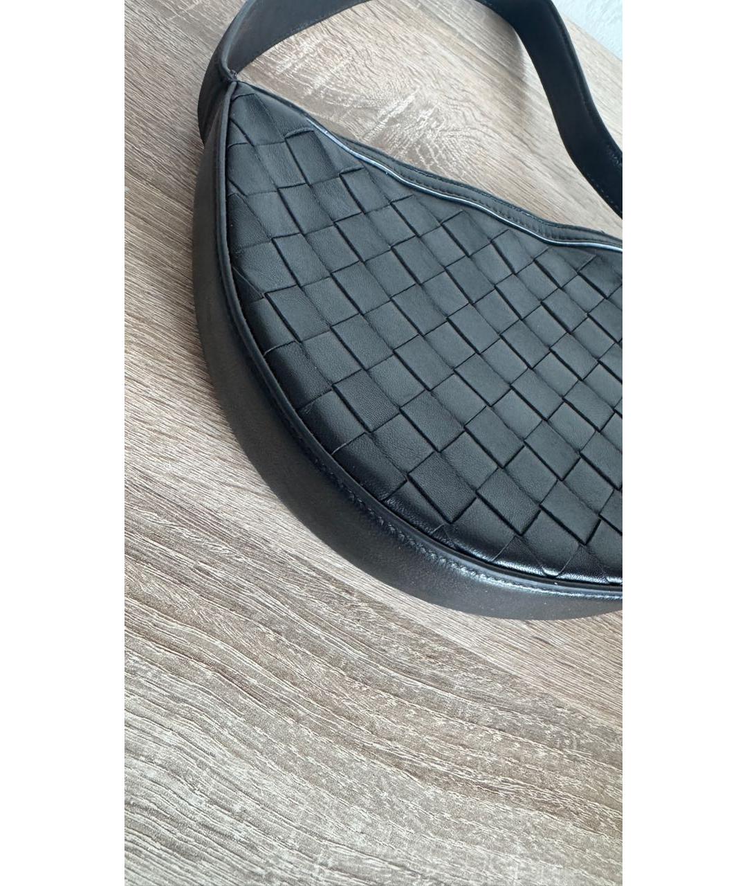 BOTTEGA VENETA Черная кожаная сумка через плечо, фото 4