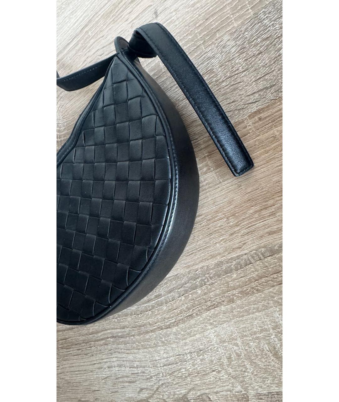 BOTTEGA VENETA Черная кожаная сумка через плечо, фото 3