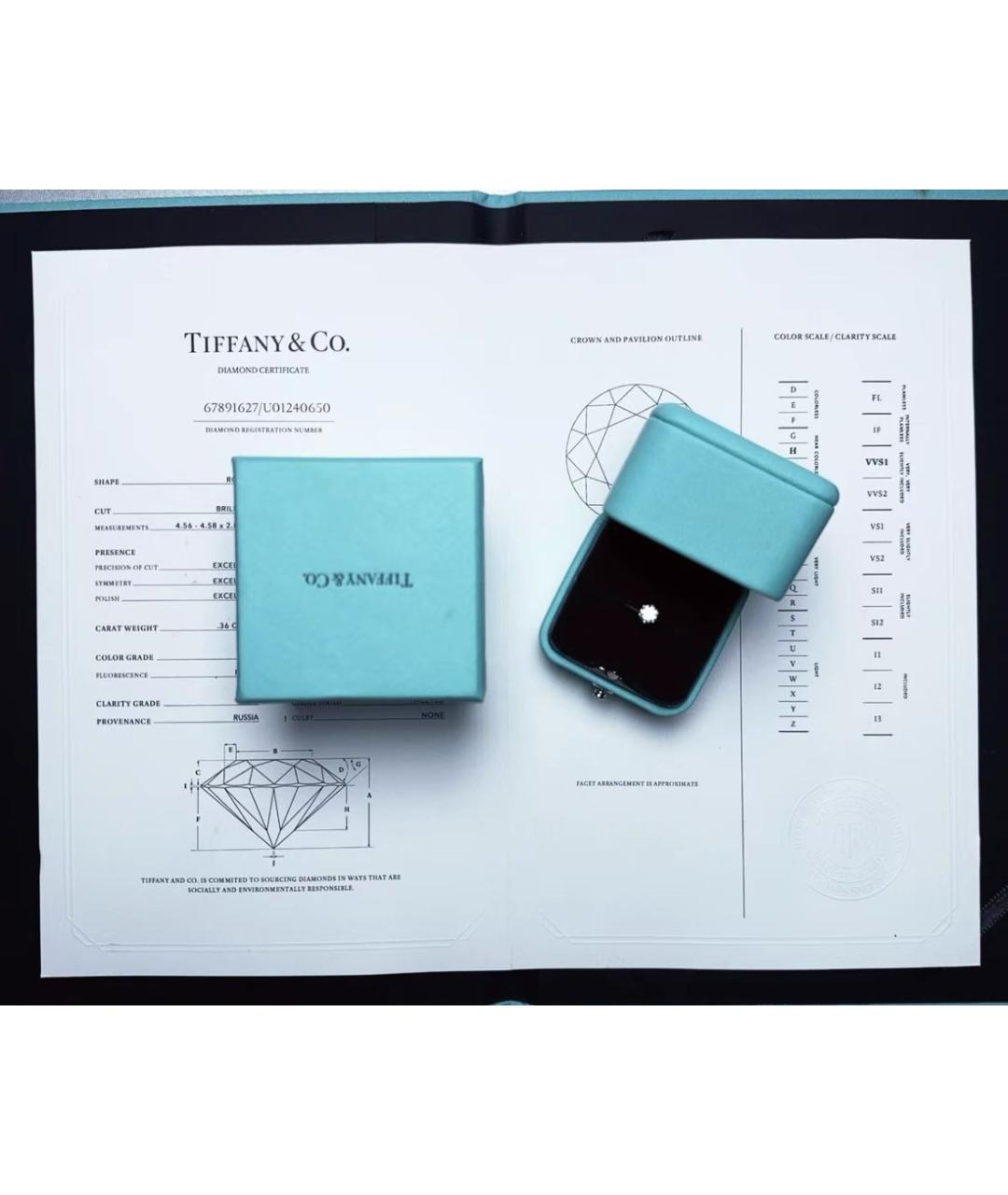 TIFFANY&CO Серебряное платиновое кольцо, фото 3