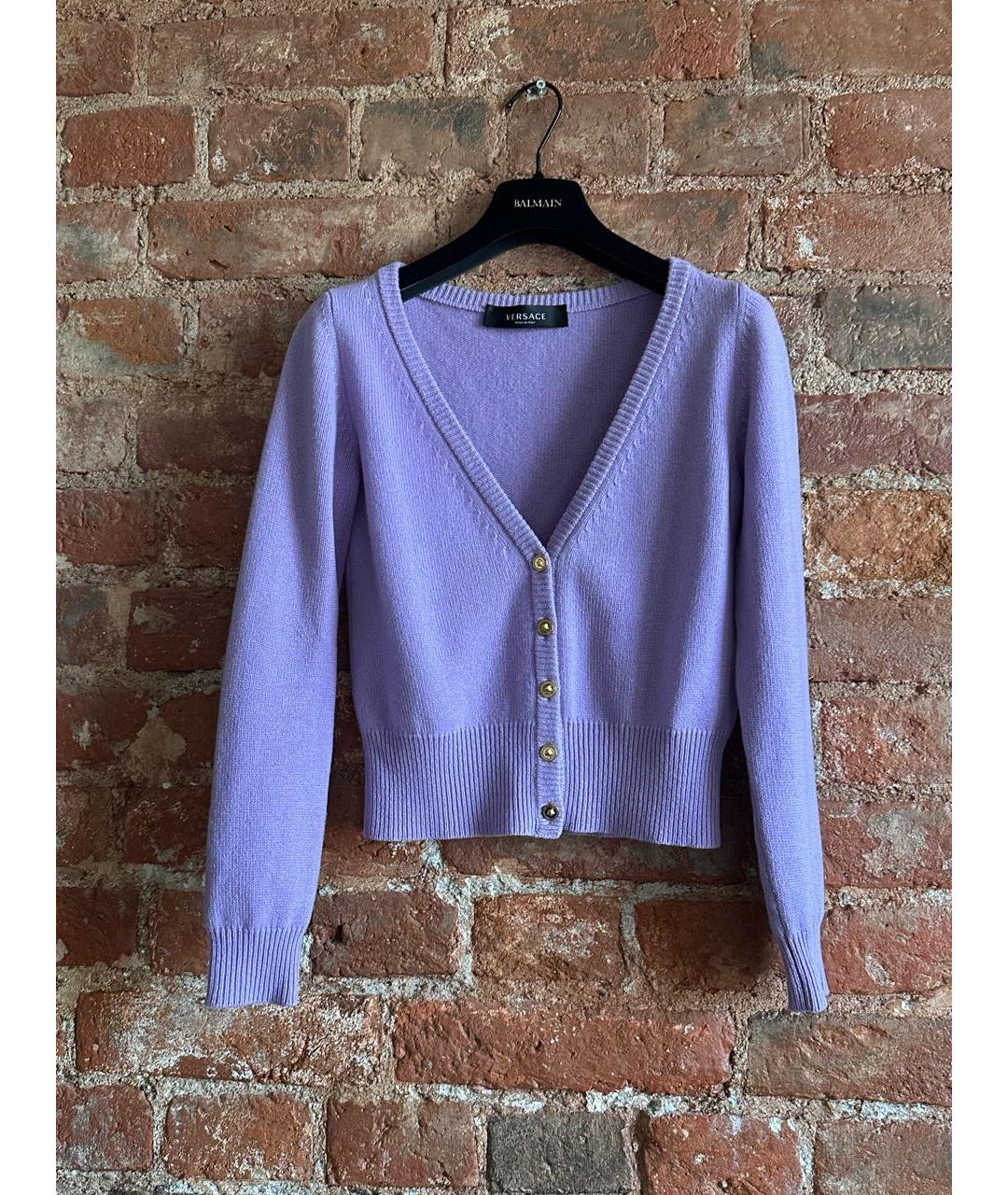 VERSACE Фиолетовый кашемировый кардиган, фото 5