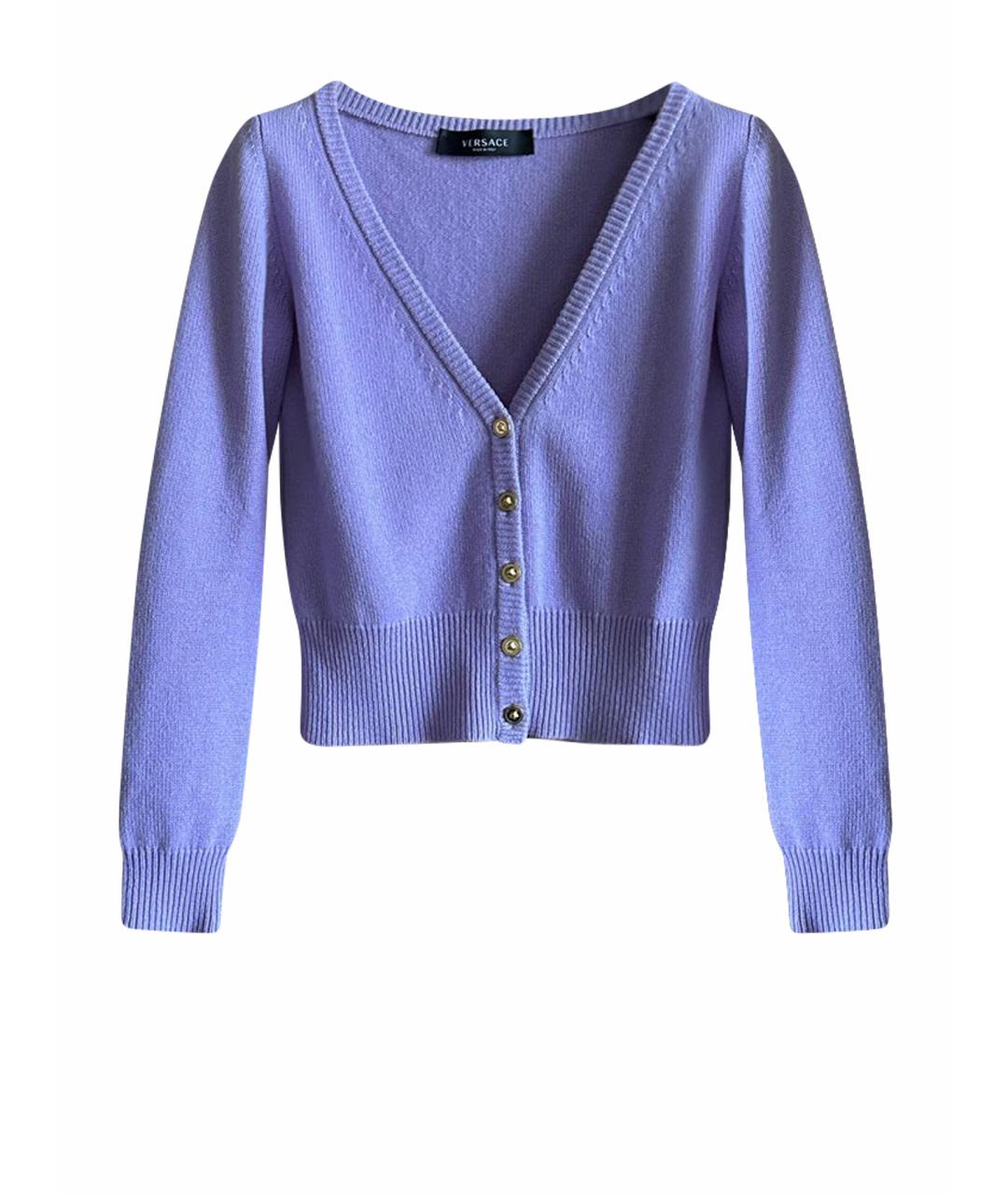 VERSACE Фиолетовый кашемировый кардиган, фото 1