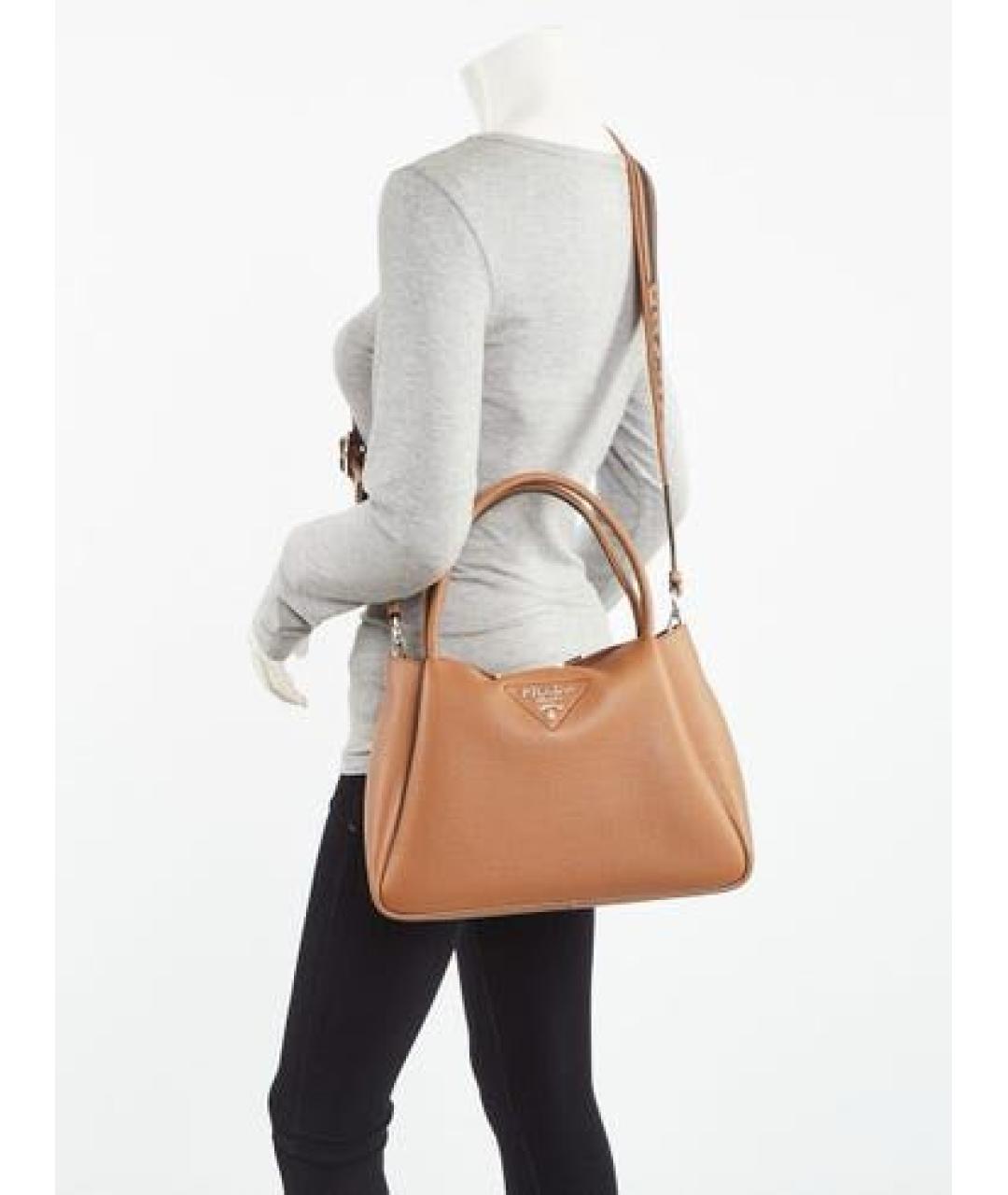 PRADA Коричневая кожаная сумка через плечо, фото 8