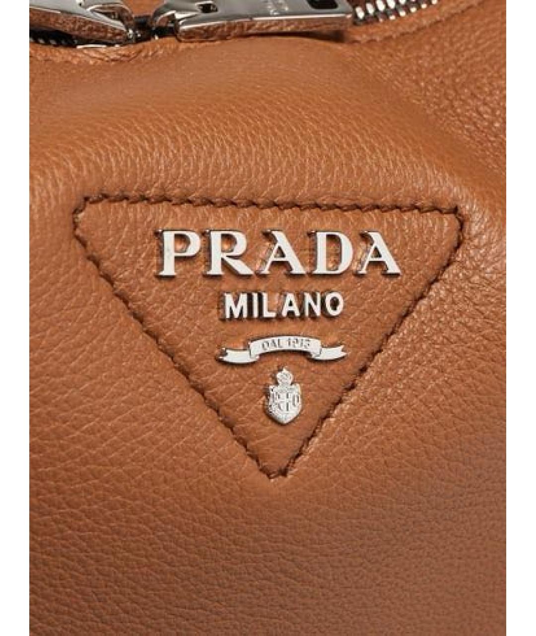 PRADA Коричневая кожаная сумка через плечо, фото 7