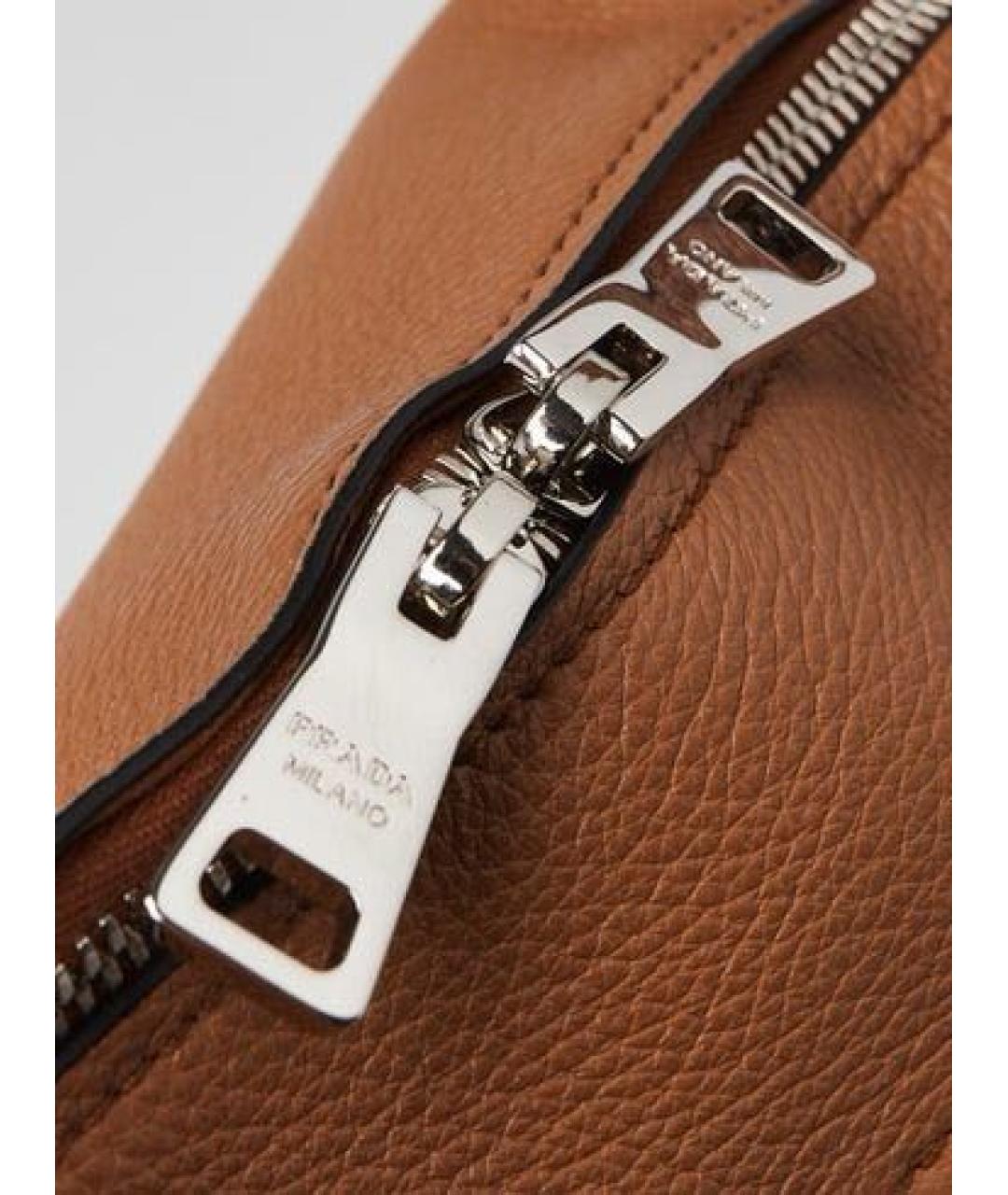 PRADA Коричневая кожаная сумка через плечо, фото 6