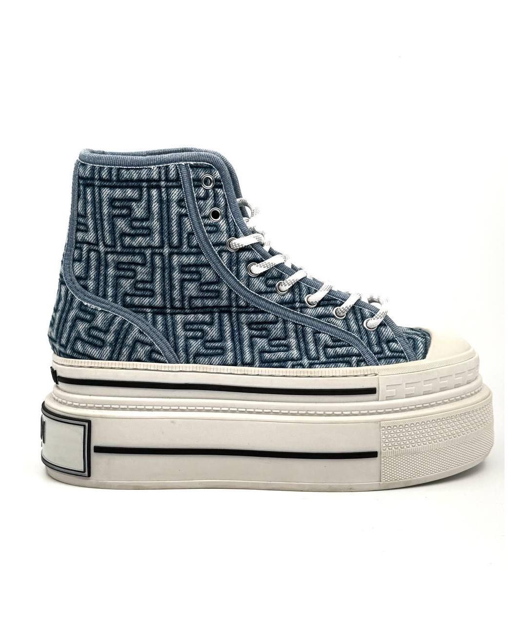 FENDI Голубые кеды, фото 9