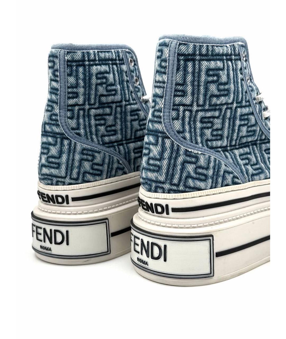 FENDI Голубые кеды, фото 4