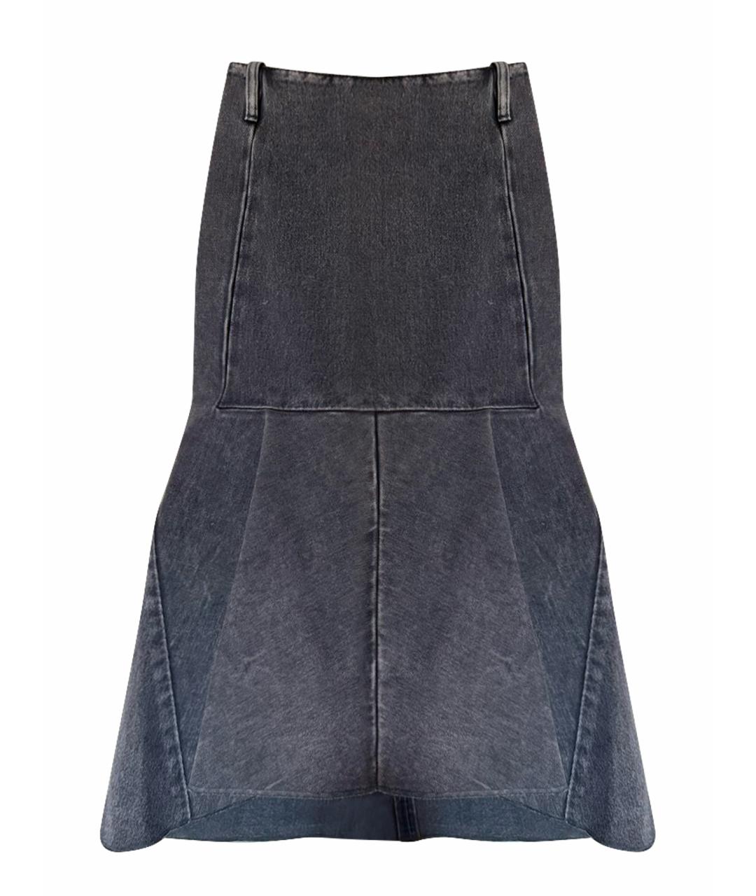 BALENCIAGA Серая деним юбка миди, фото 1