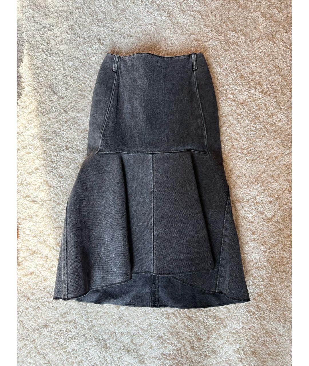 BALENCIAGA Серая деним юбка миди, фото 4