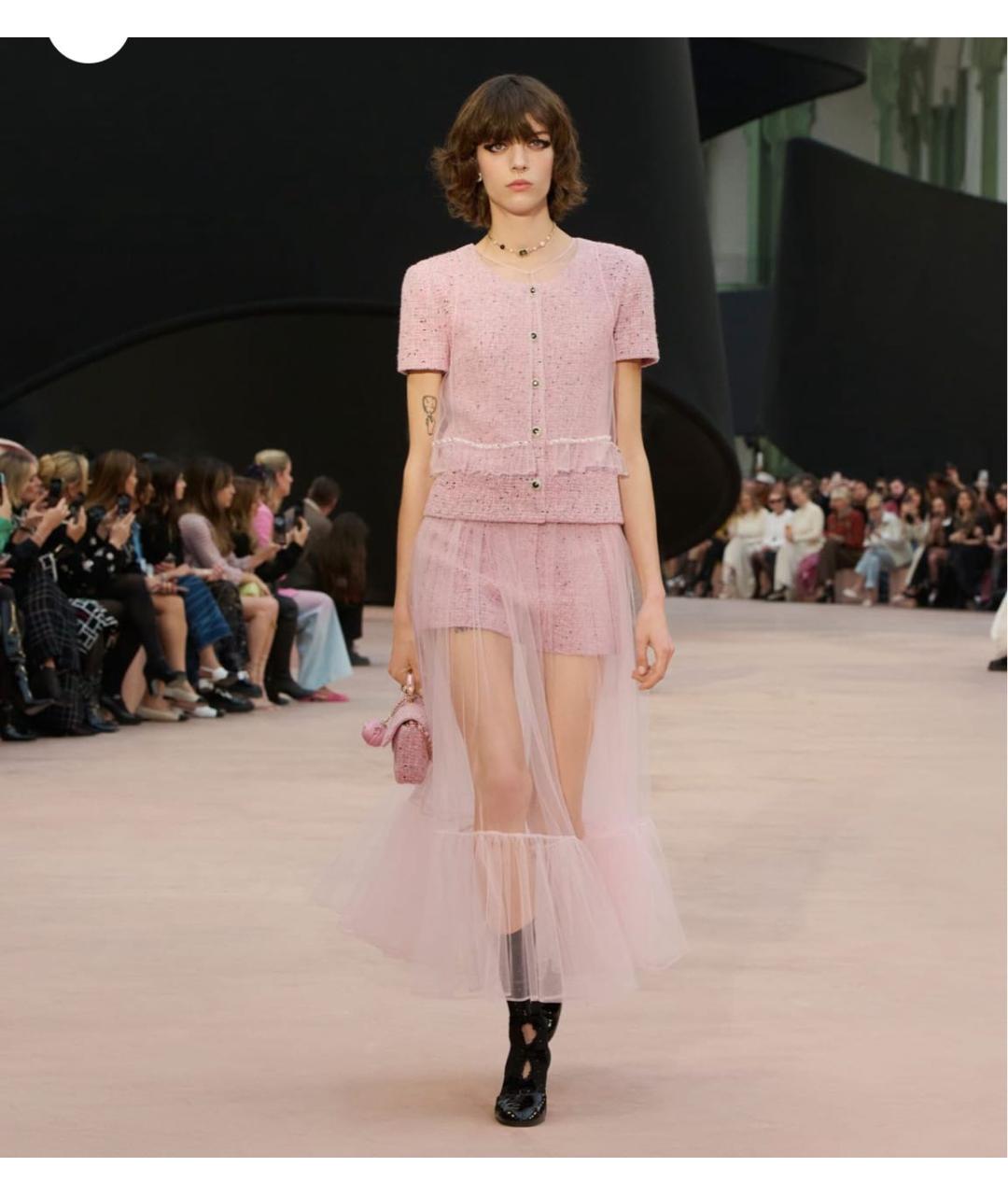 CHANEL Розовая юбка миди, фото 1