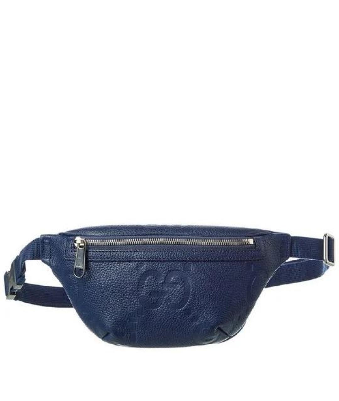 GUCCI Темно-синяя кожаная поясная сумка, фото 5