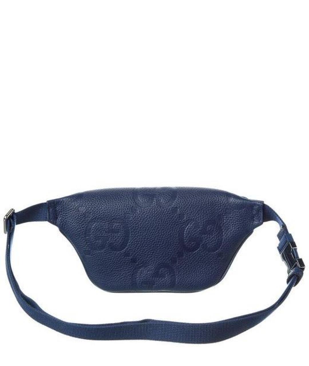 GUCCI Темно-синяя кожаная поясная сумка, фото 2