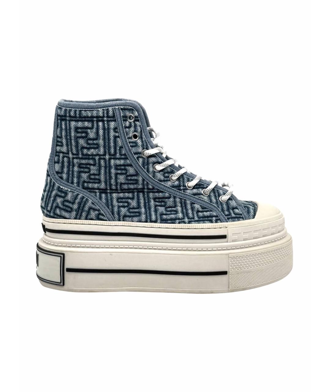 FENDI Голубые кеды, фото 1