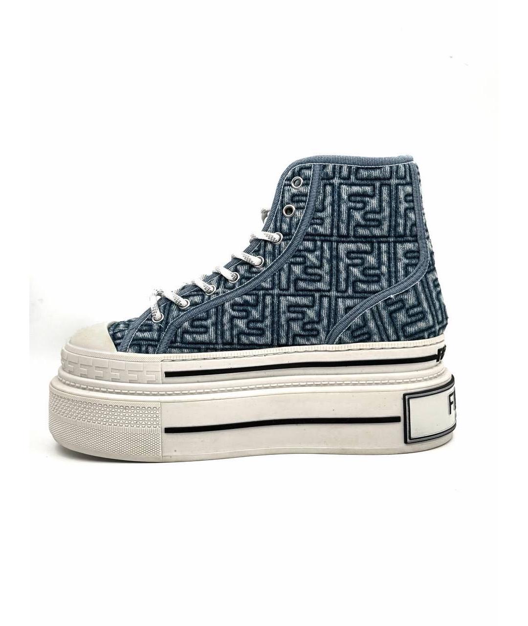 FENDI Голубые кеды, фото 2