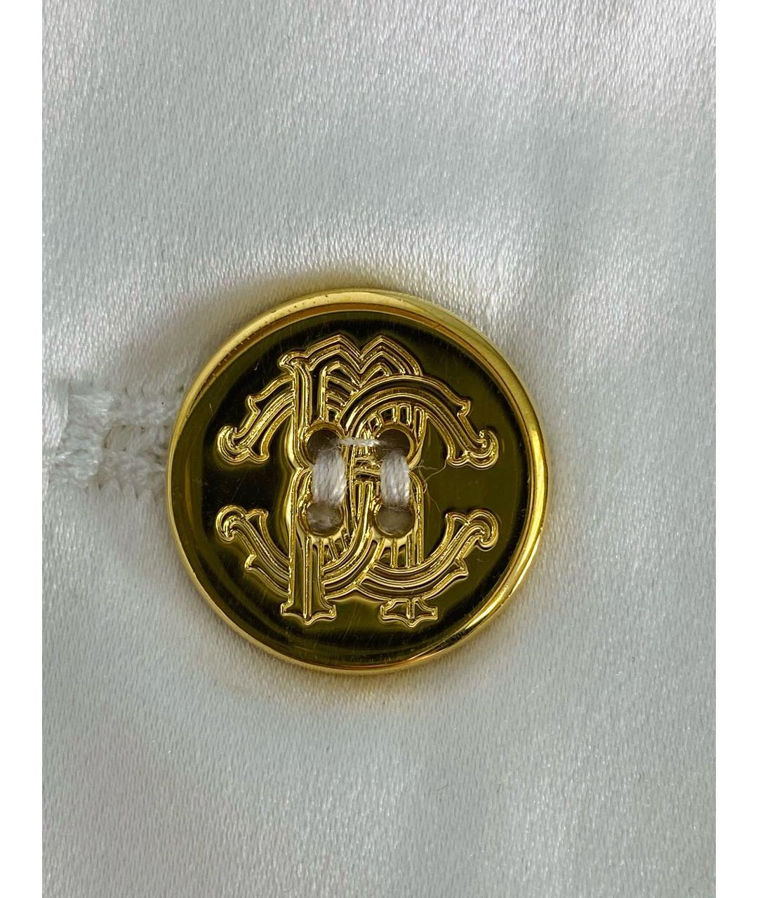 ROBERTO CAVALLI Белый хлопко-эластановый тренч/плащ, фото 8