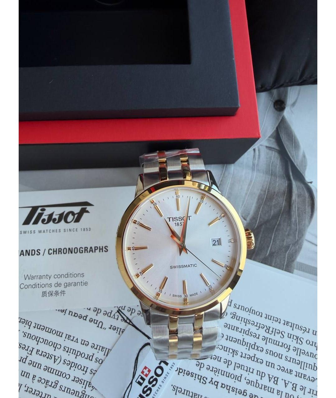 TISSOT Серебряные стальные часы, фото 2