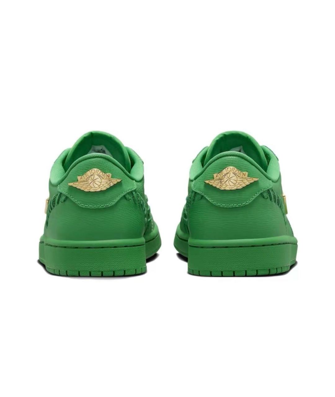 JORDAN Зеленые кожаные кроссовки, фото 4