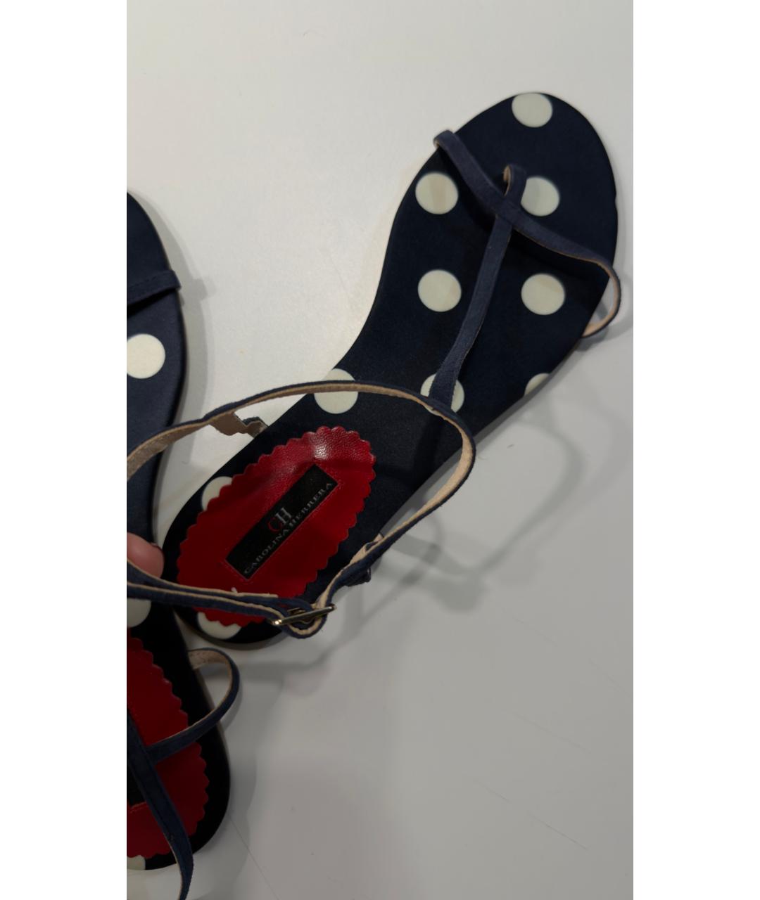 CAROLINA HERRERA Синие текстильные сандалии, фото 2