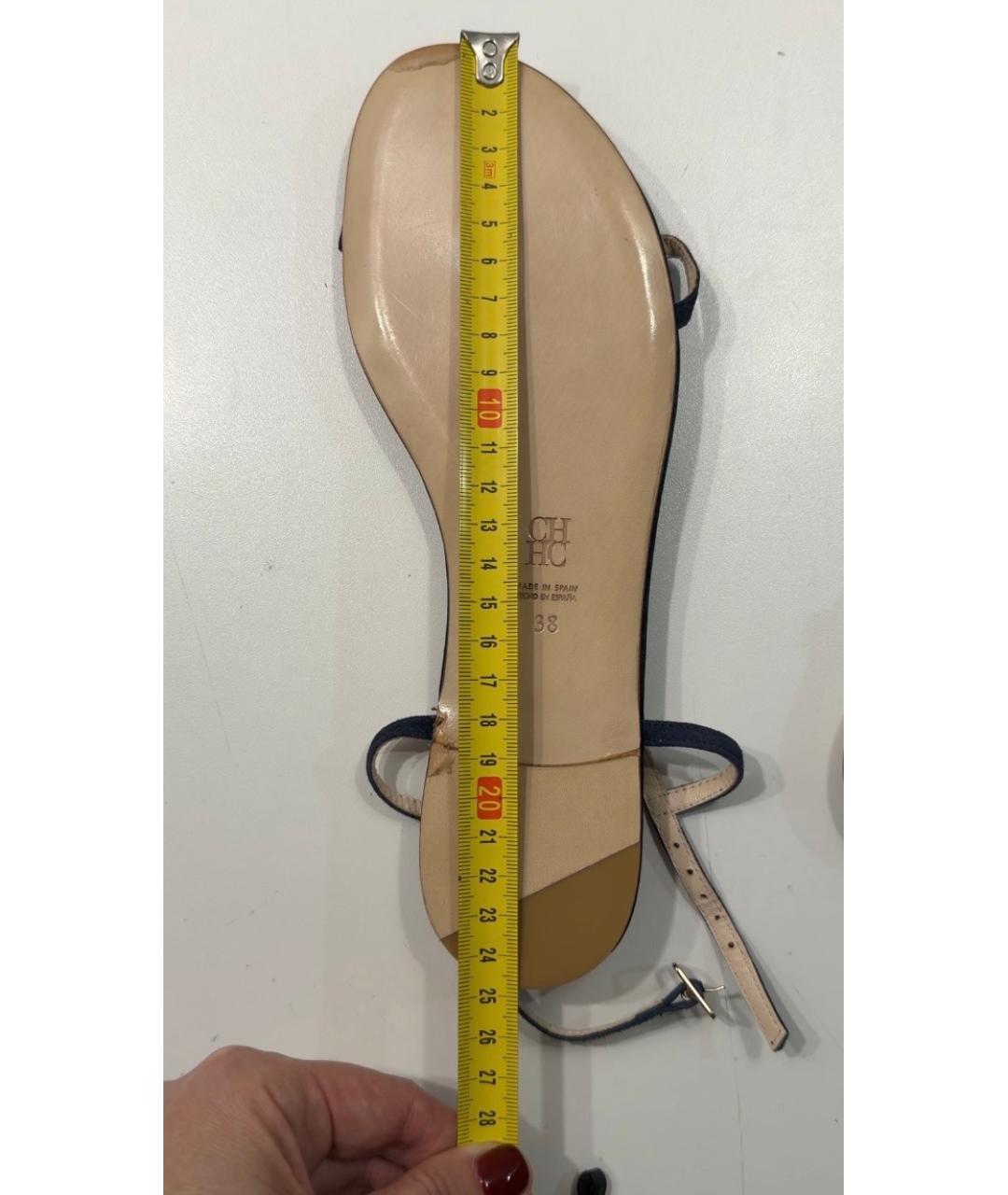 CAROLINA HERRERA Синие текстильные сандалии, фото 5