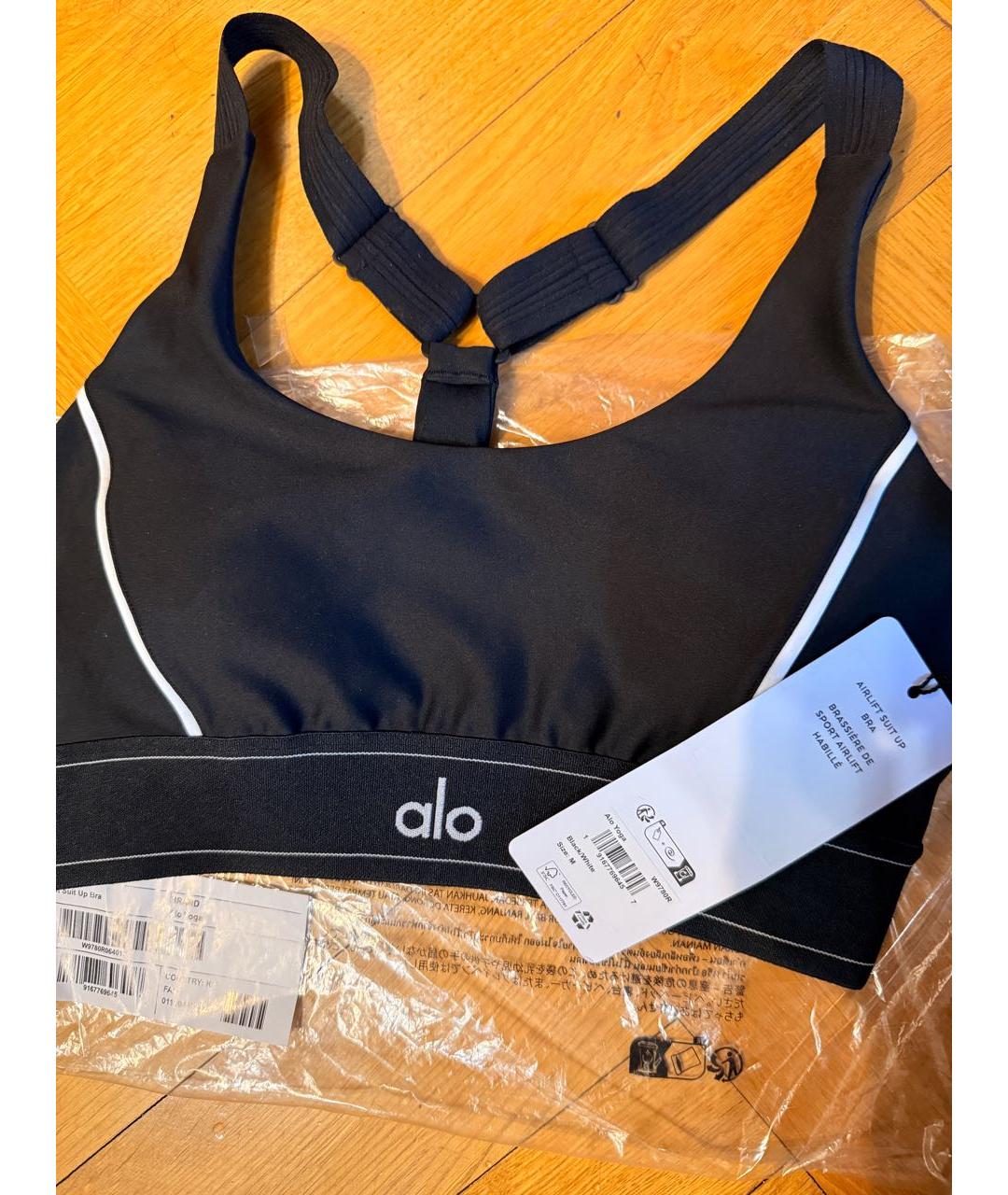 ALO YOGA Черная полиэстеровая майка, фото 2
