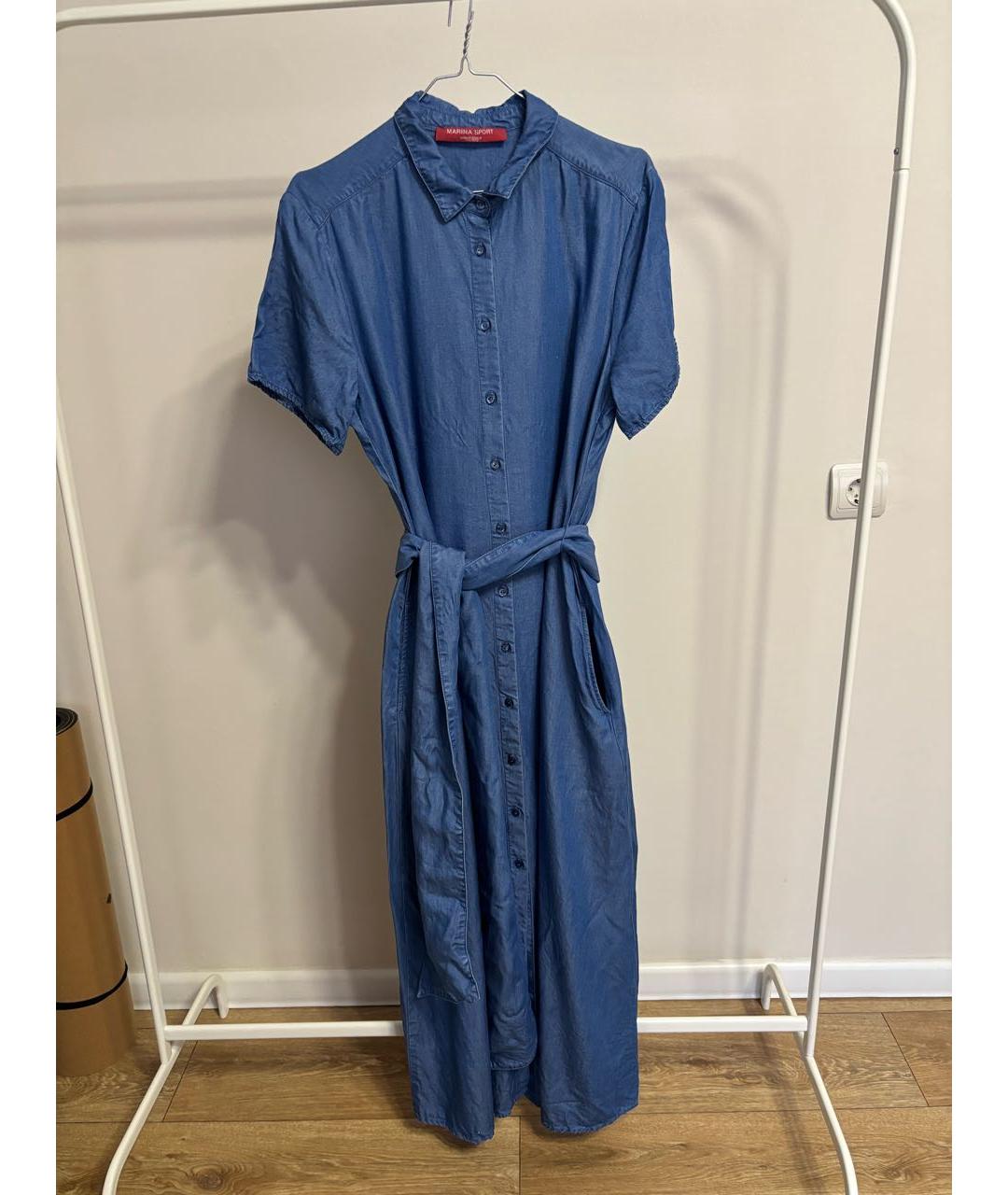 MAX MARA Синее деним повседневное платье, фото 4