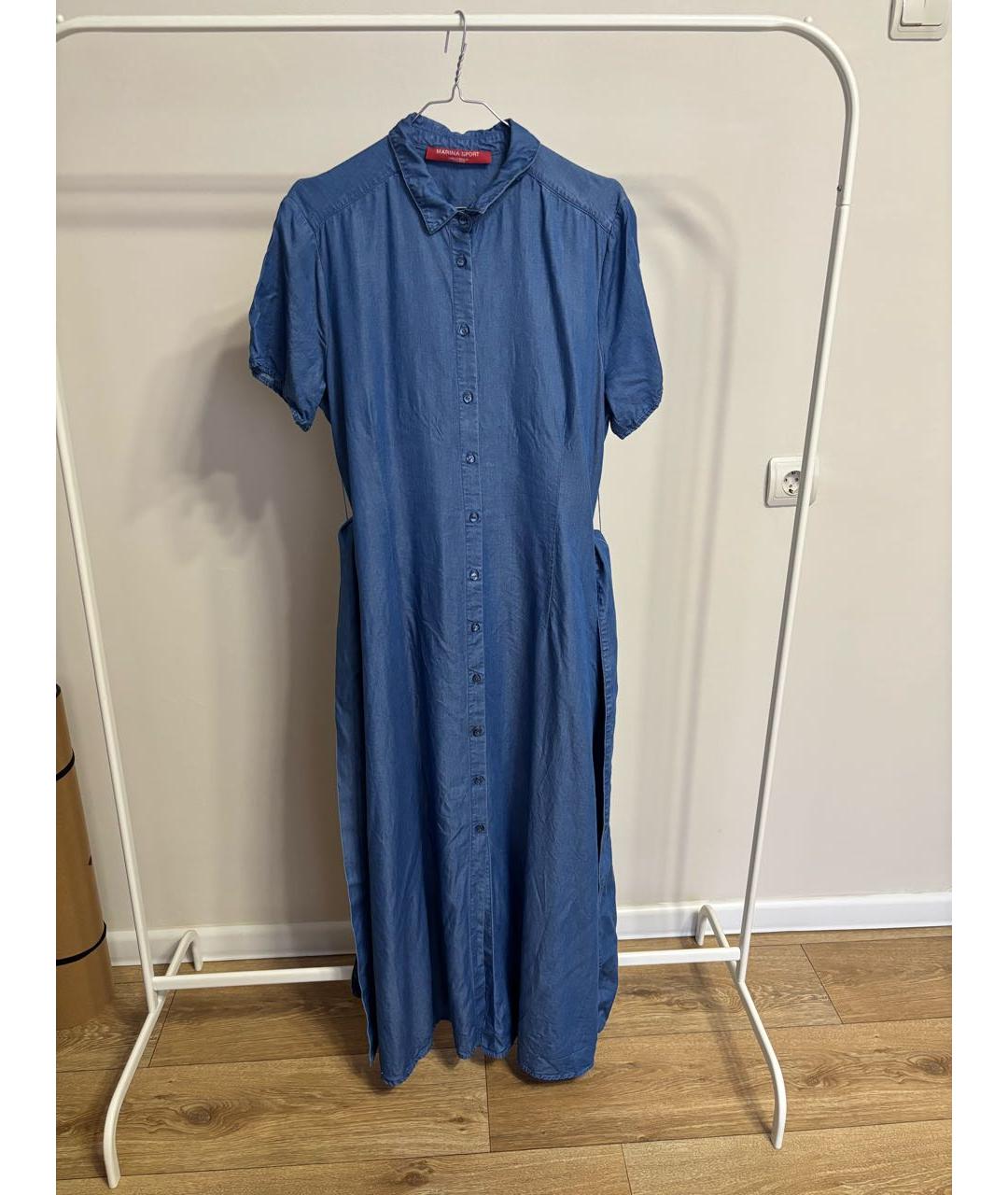 MAX MARA Синее деним повседневное платье, фото 8