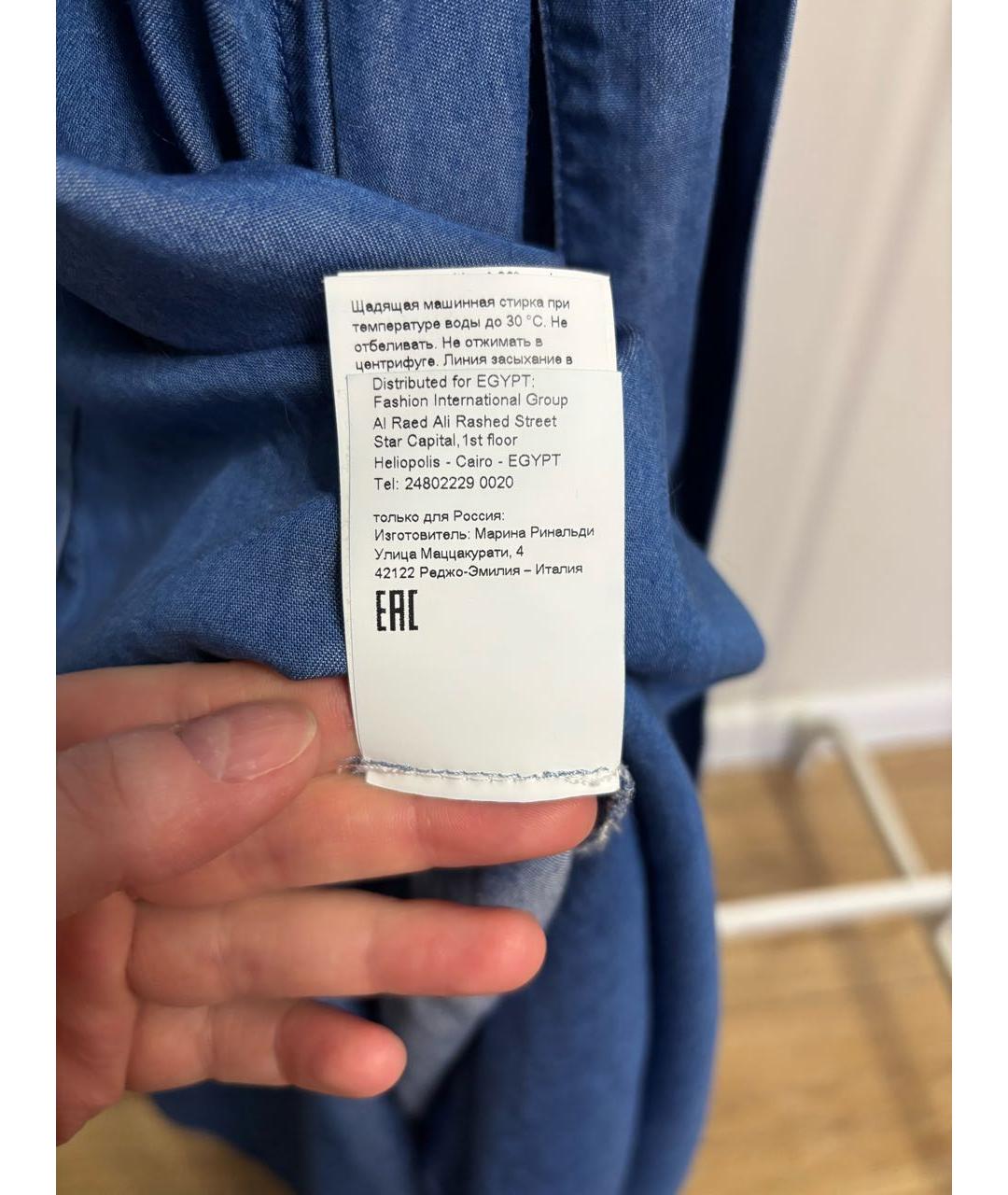 MAX MARA Синее деним повседневное платье, фото 7