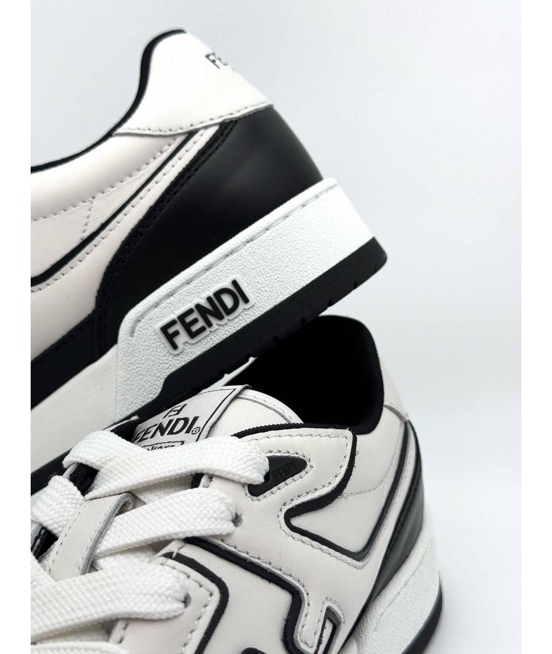 FENDI Черные кожаные низкие кроссовки / кеды, фото 4