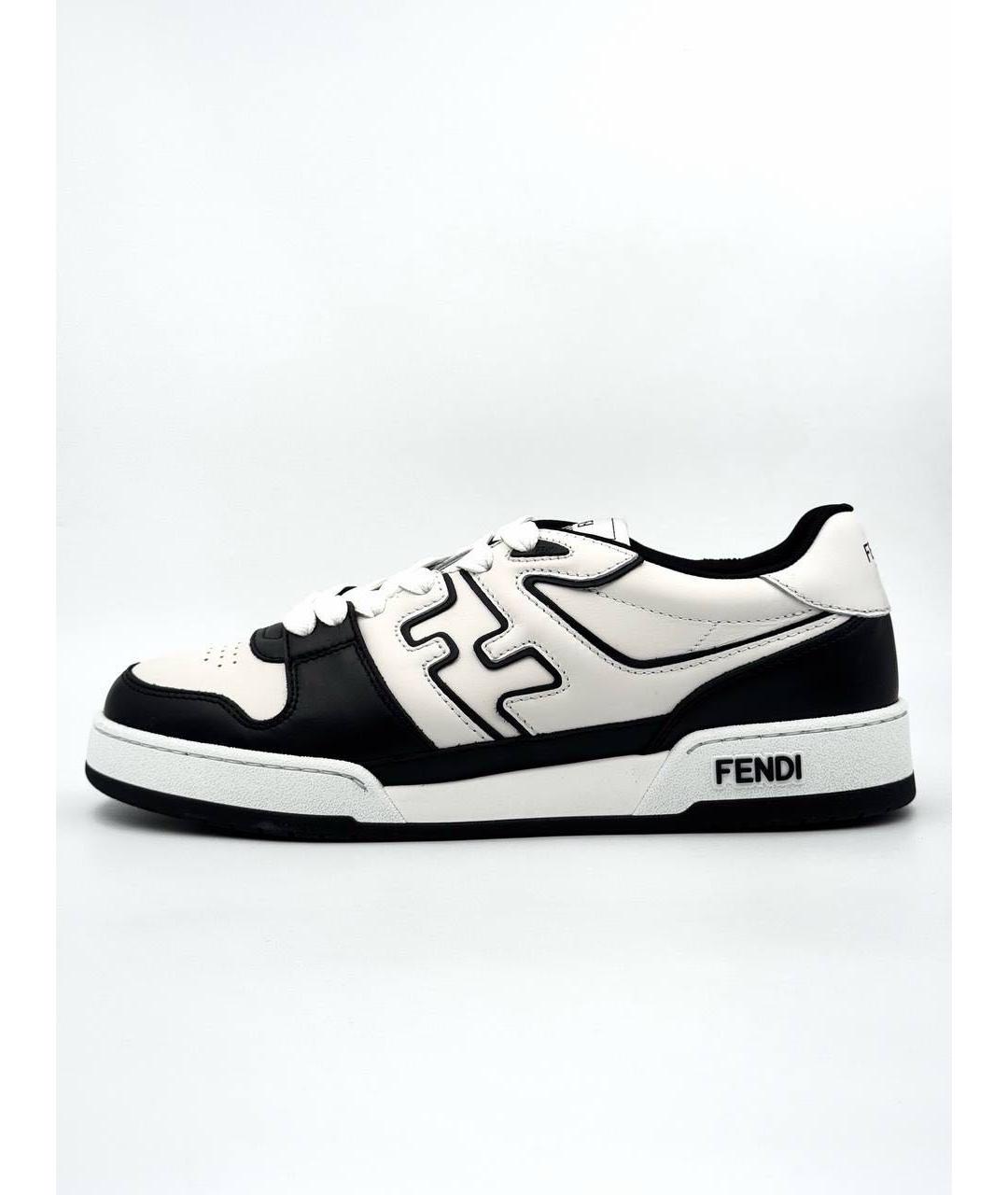 FENDI Черные кожаные низкие кроссовки / кеды, фото 3