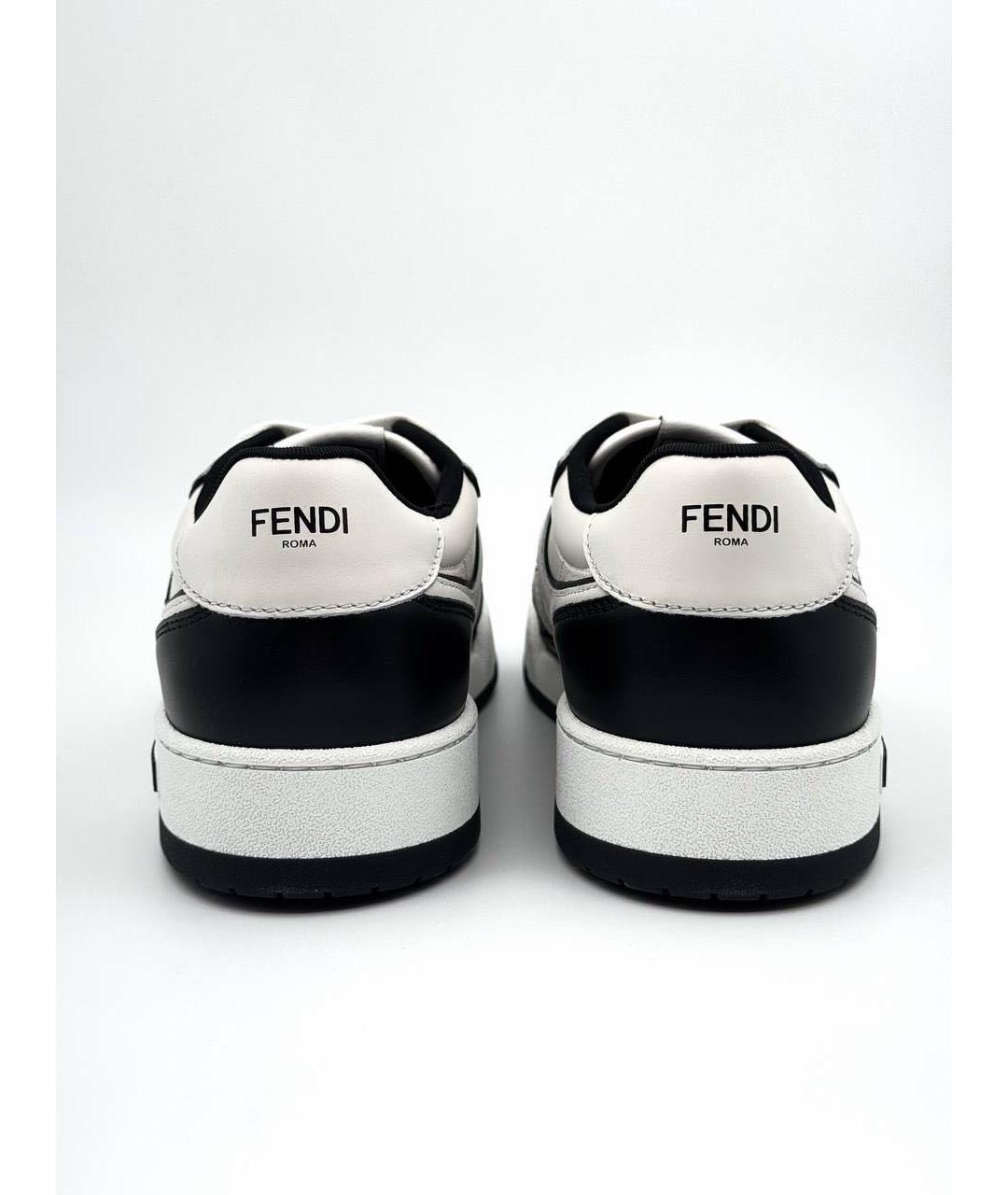 FENDI Черные кожаные низкие кроссовки / кеды, фото 5