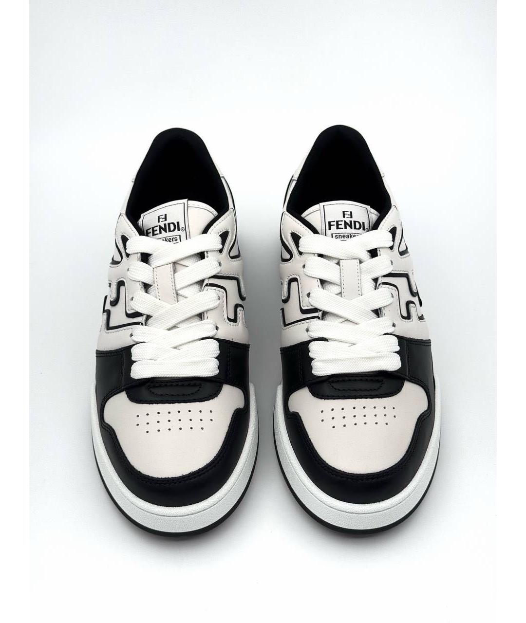 FENDI Черные кожаные низкие кроссовки / кеды, фото 2