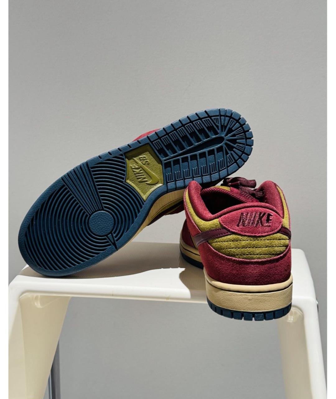 NIKE Бордовые замшевые низкие кроссовки / кеды, фото 6