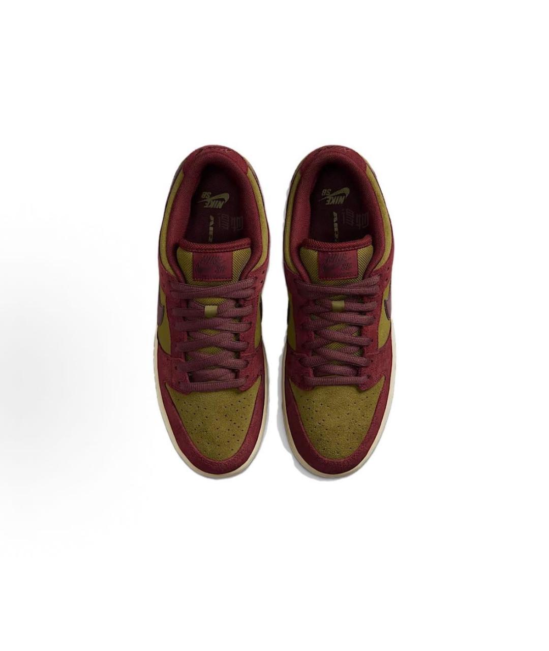 NIKE Бордовые замшевые низкие кроссовки / кеды, фото 3