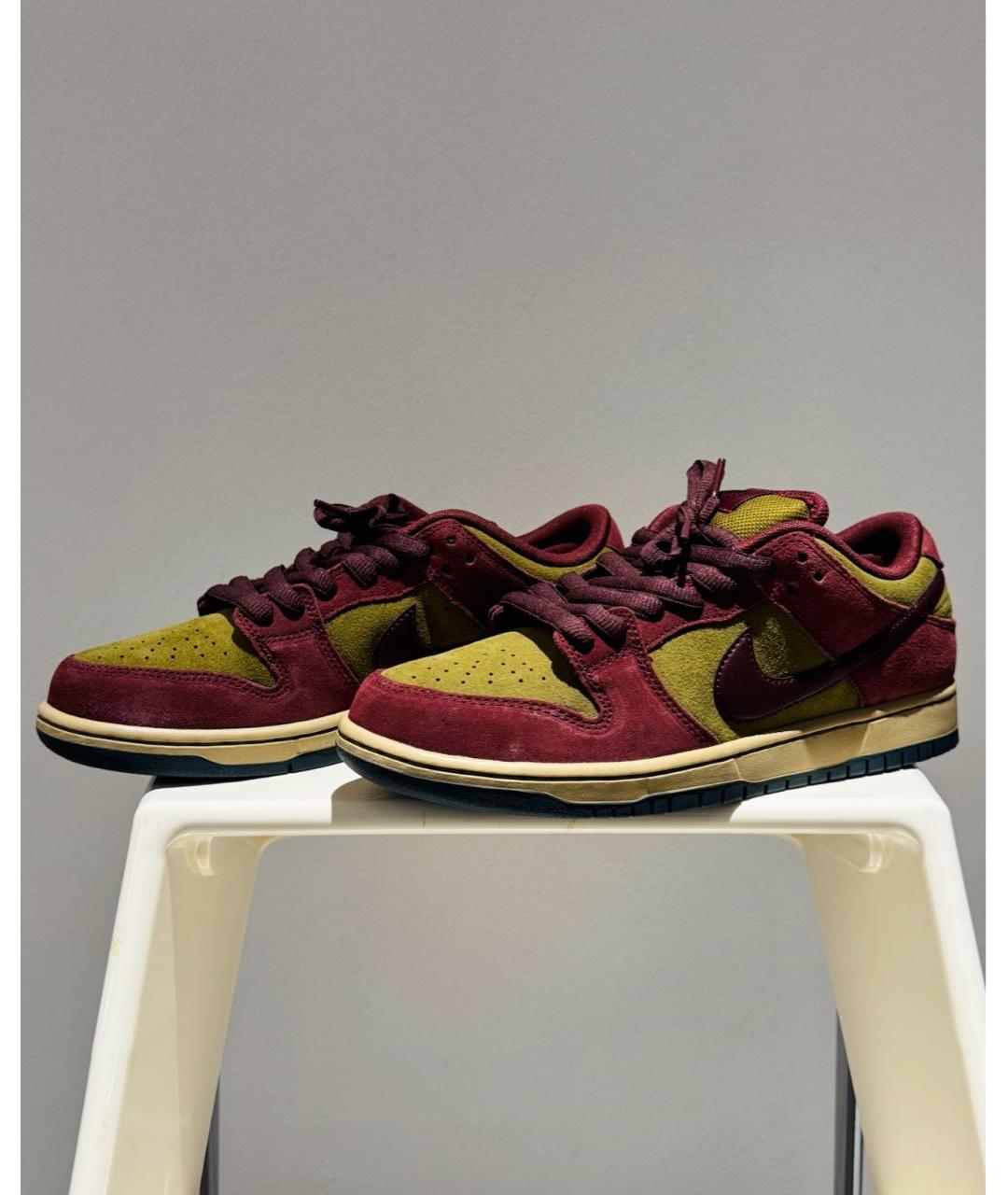 NIKE Бордовые замшевые низкие кроссовки / кеды, фото 5