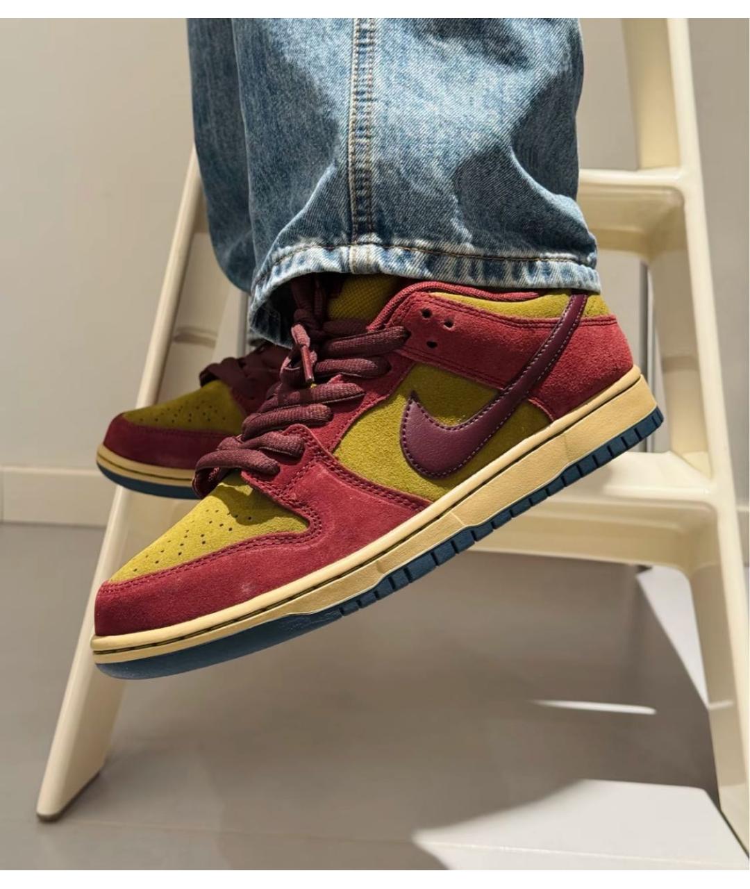 NIKE Бордовые замшевые низкие кроссовки / кеды, фото 8