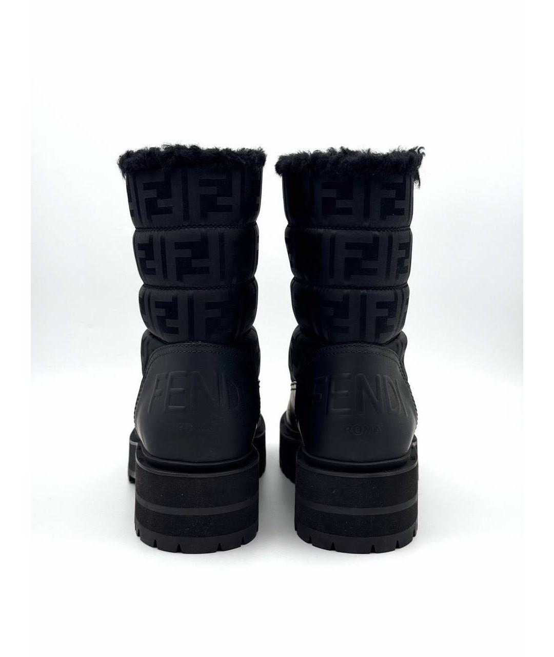 FENDI Черные кожаные ботинки, фото 5