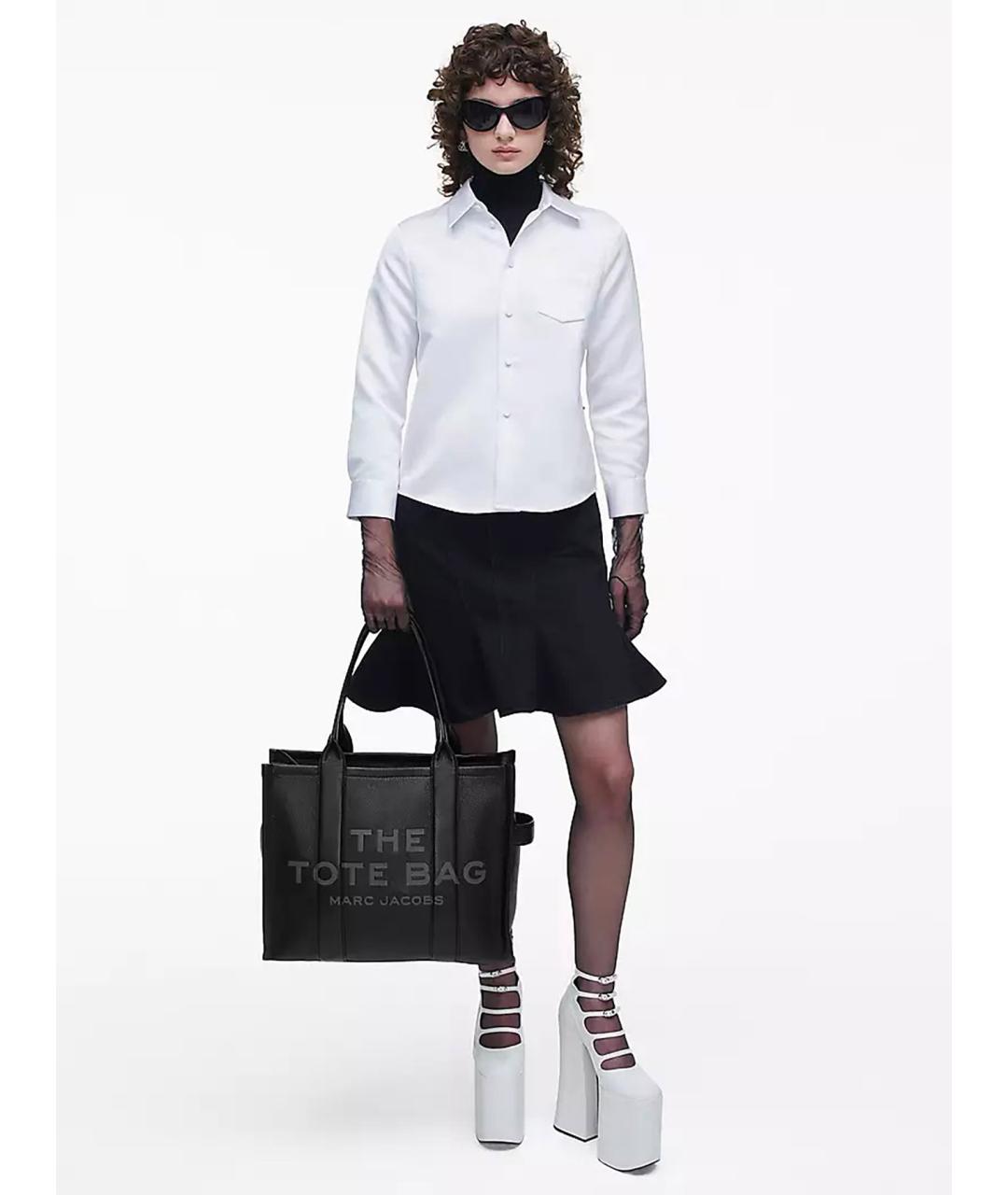 MARC JACOBS Черная кожаная сумка тоут, фото 6