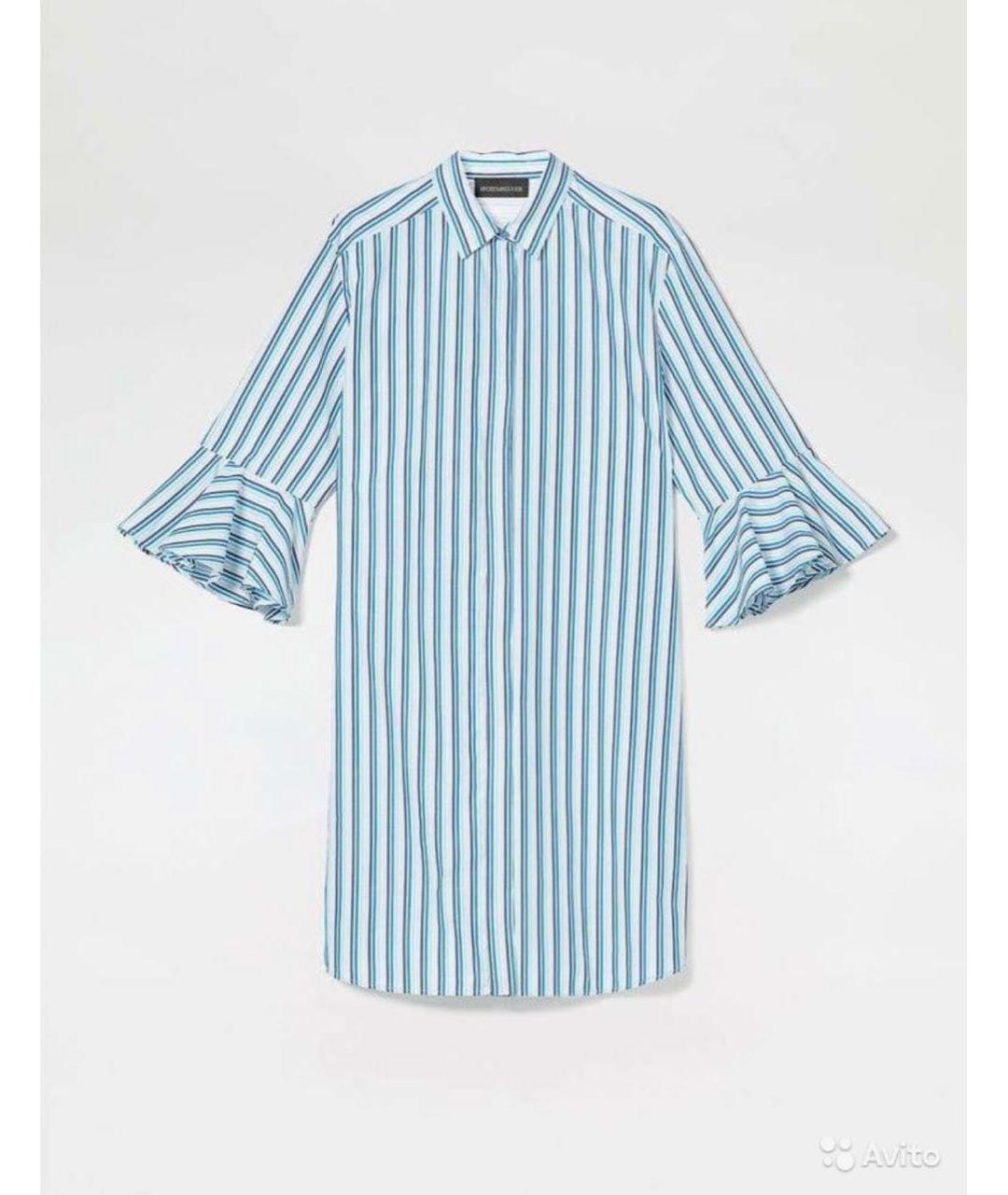 SPORTMAX Голубое хлопковое повседневное платье, фото 3