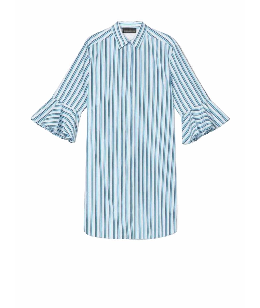 SPORTMAX Голубое хлопковое повседневное платье, фото 1