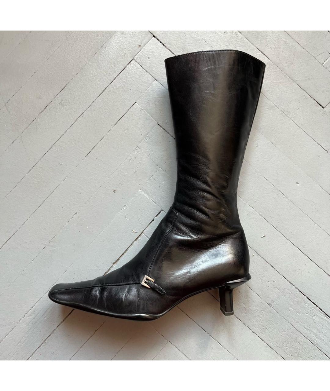 PRADA Черные кожаные сапоги, фото 9