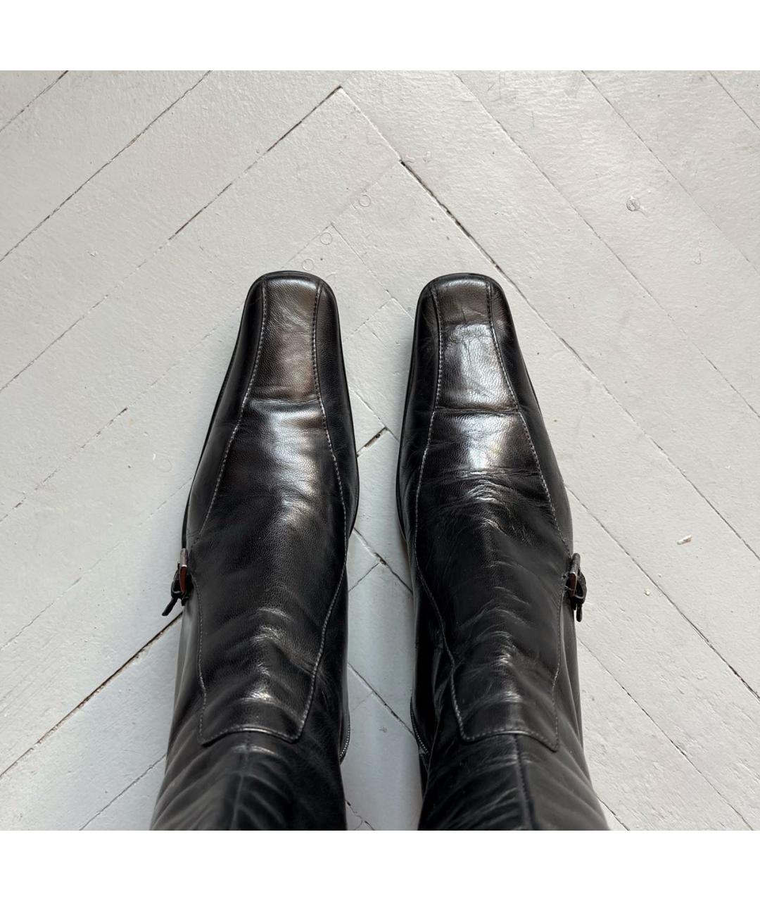 PRADA Черные кожаные сапоги, фото 2