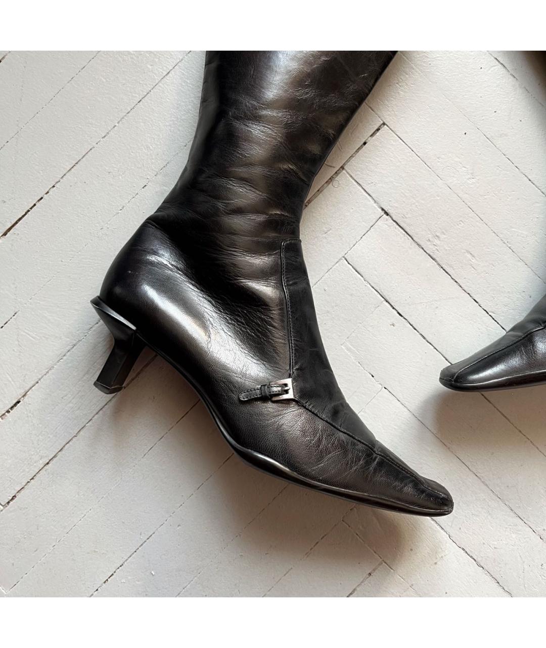 PRADA Черные кожаные сапоги, фото 8