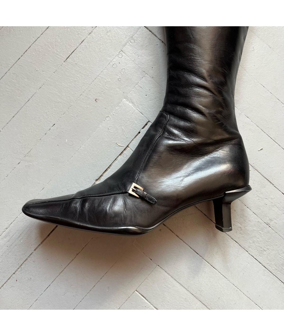 PRADA Черные кожаные сапоги, фото 5