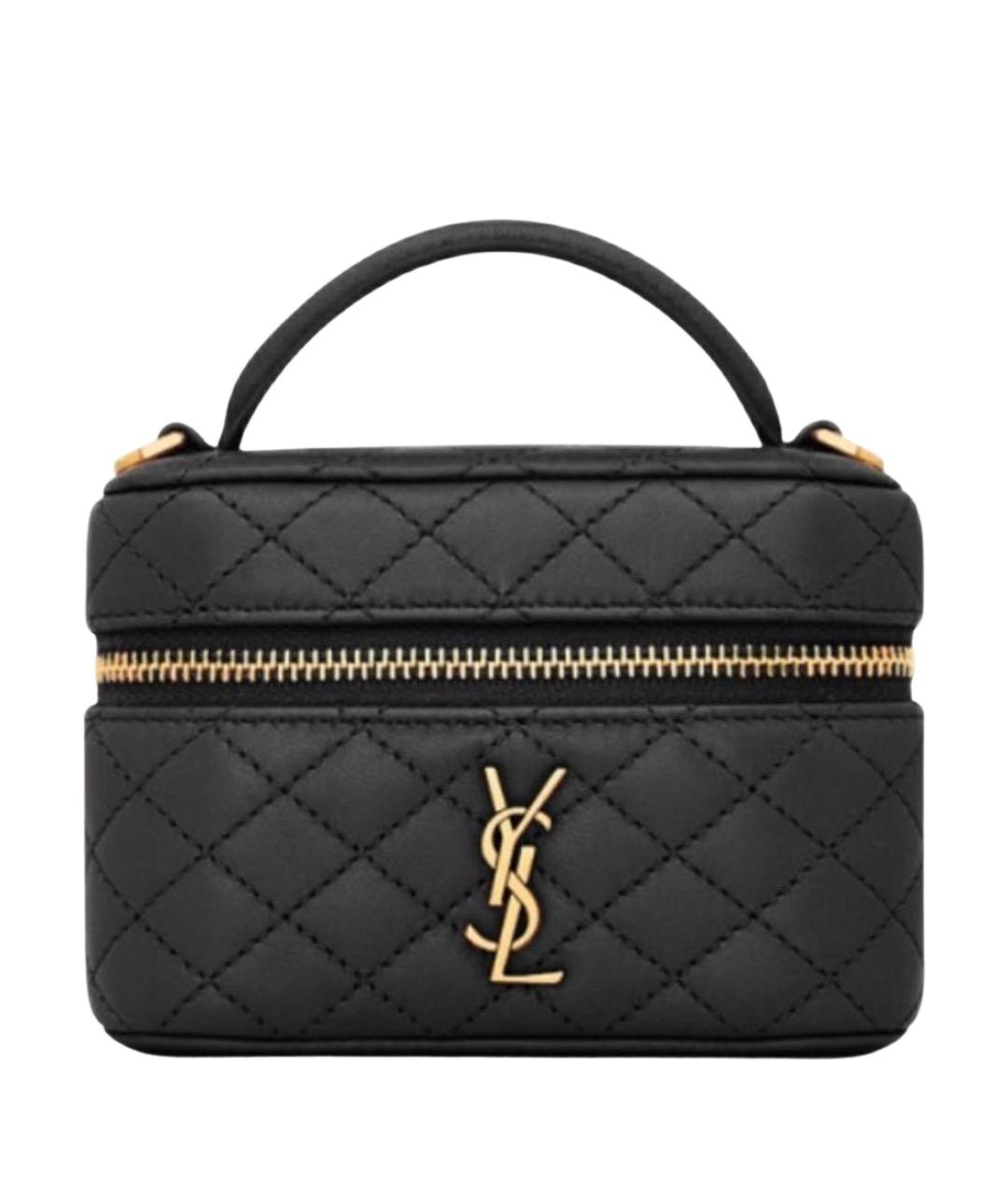 SAINT LAURENT Черная кожаная сумка через плечо, фото 1