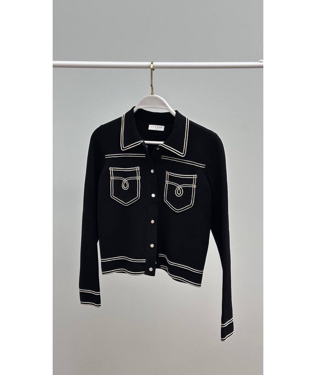 SANDRO Черный вискозный костюм с юбками, фото 2