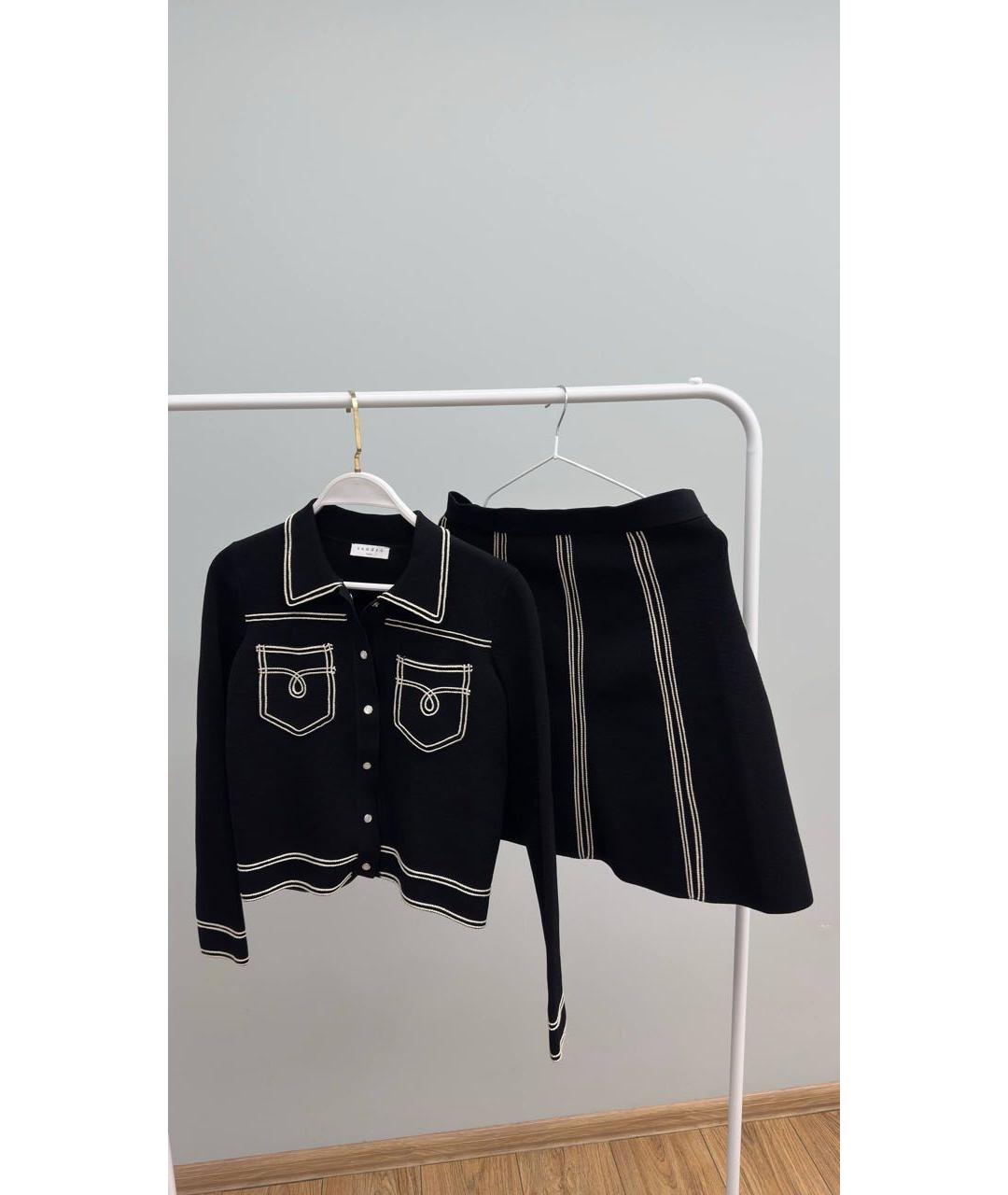 SANDRO Черный вискозный костюм с юбками, фото 9