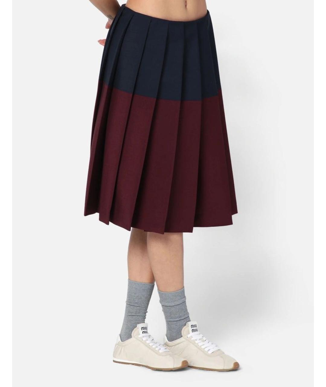 MIU MIU Мульти шерстяная юбка миди, фото 8