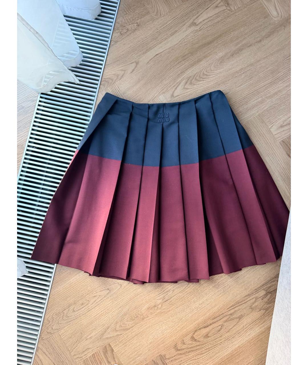 MIU MIU Мульти шерстяная юбка миди, фото 3