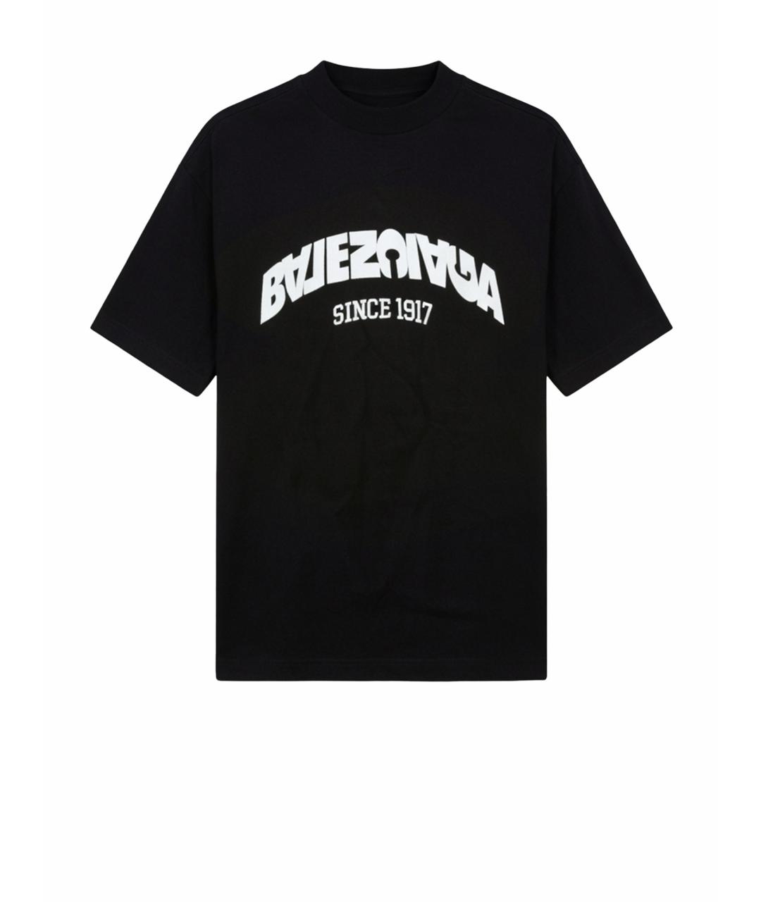 BALENCIAGA Черная хлопковая футболка, фото 1